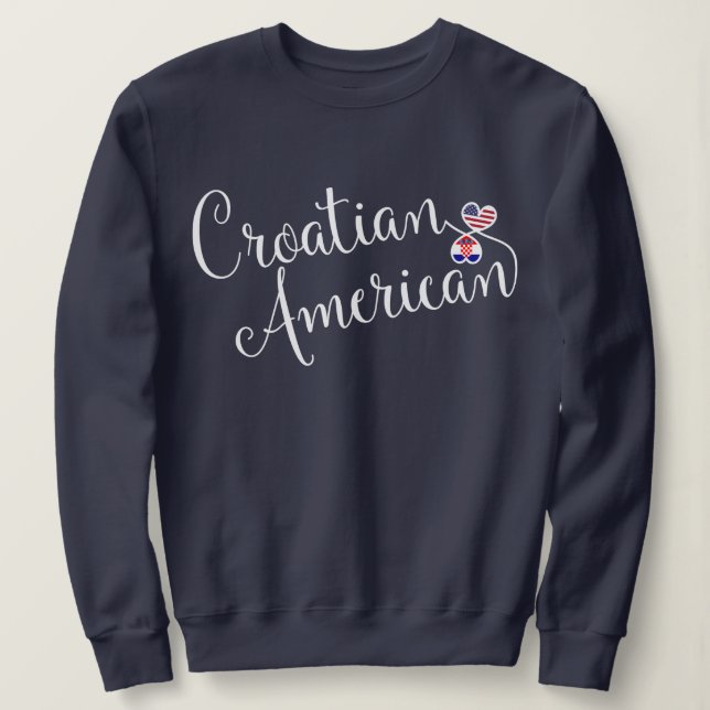 Sudadera Camiseta croata de los corazones de Entwinted del (Anverso del diseño)