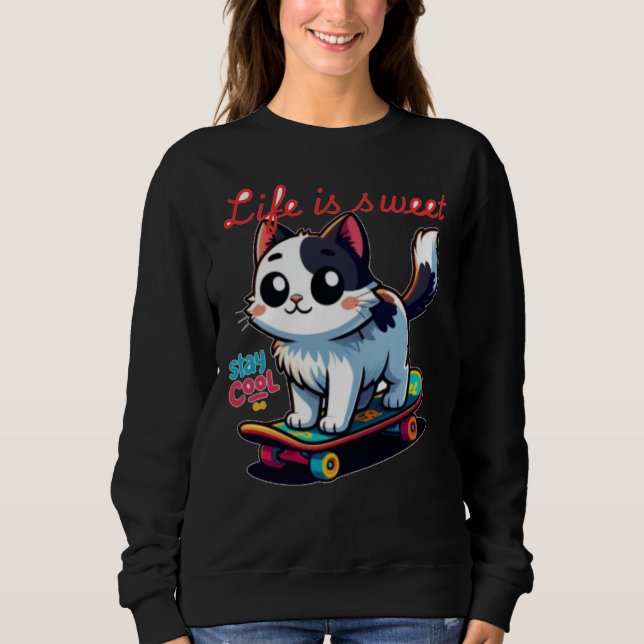 Sudadera Camiseta Cute Guay Cat (Anverso)