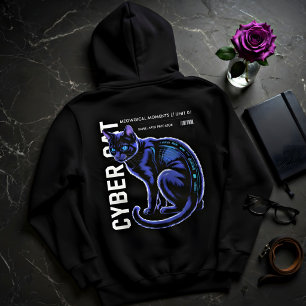 Sudadera Camiseta Cyberpunk Gato Negro – Regalo Brillante p