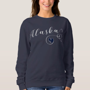 Sudadera Camiseta de Alaska del corazón, bandera de Alaska