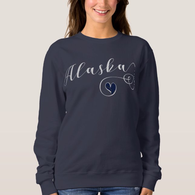 Sudadera Camiseta de Alaska del corazón, bandera de Alaska (Anverso)