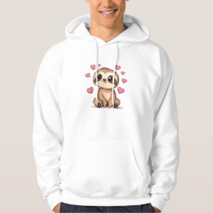 Sudadera Camiseta de amor de perezoso lindo rodeado de cora
