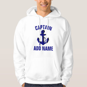 Sudadera Camiseta de ancla con nombre de capitán de barco p
