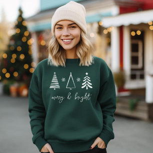 Sudadera Camiseta de árbol de Navidad brillante y brillante