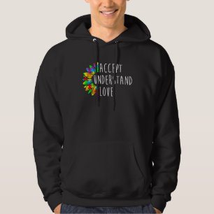 Sudadera Camiseta de Autismo de Girasol Acepta Entiende Ama