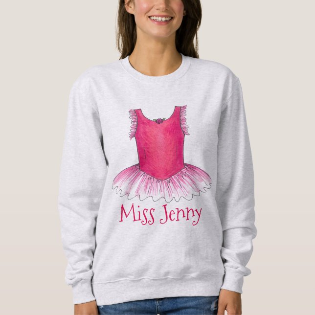 Sudadera Camiseta de ballet para profesores de danza tutu p (Anverso)