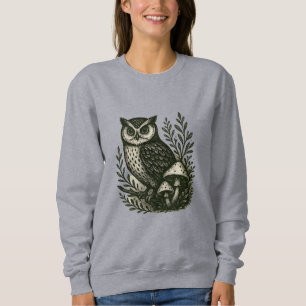 Sudadera Camiseta de búho y hongos - Gótica mística de Wood