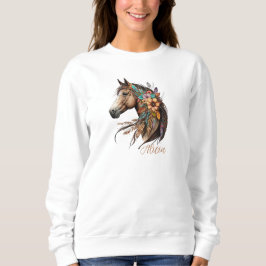 Sudadera Camiseta de caballo bayo bonito con nombre