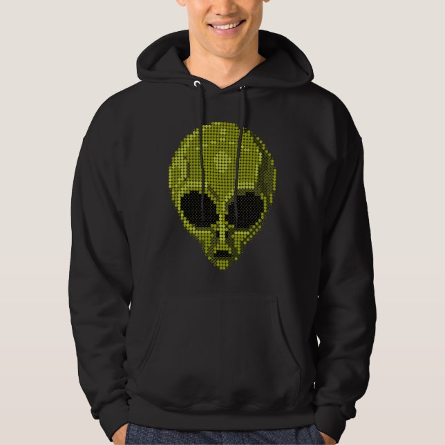 Sudadera Camiseta de cabeza verde alienígena (Anverso)