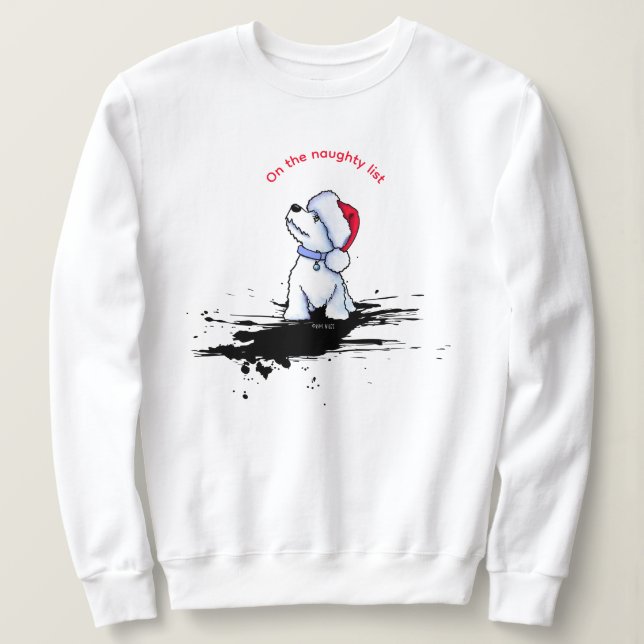 Sudadera Camiseta de cachorro Westie de Navidad (Anverso del diseño)