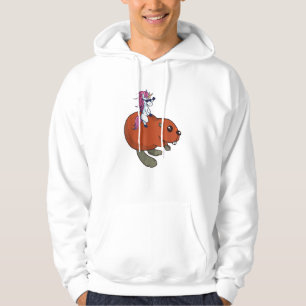 Sudadera Camiseta de castor divertido unicornio amante de c