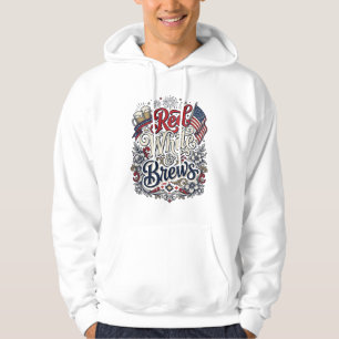 Sudadera Camiseta de cerveza patriótica Red White & Brews D