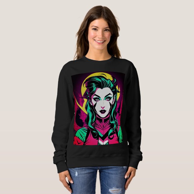 Sudadera Camiseta de Chica de arte pop (Anverso completo)