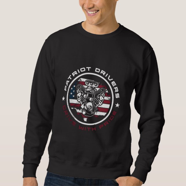 Sudadera Camiseta de choferes patriotas - Orgullo americano (Anverso)