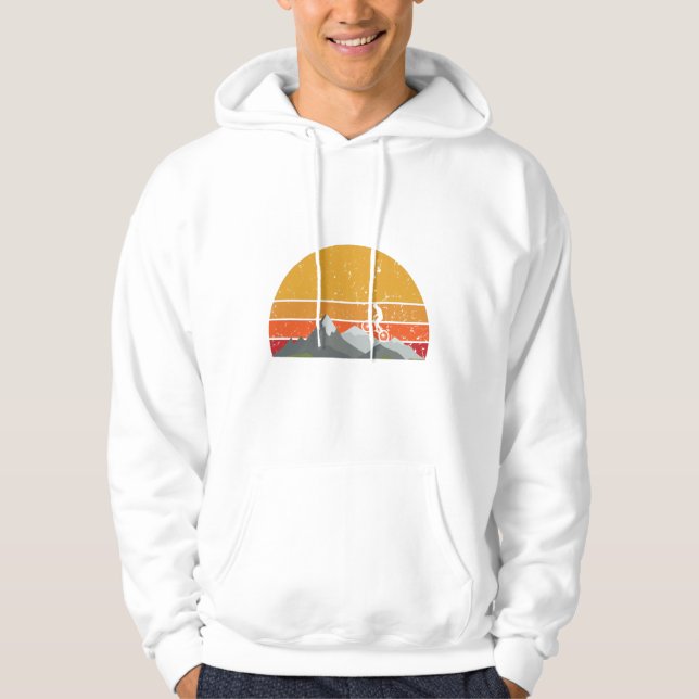 Sudadera Camiseta de ciclismo de montaña retro puesta de so (Anverso)