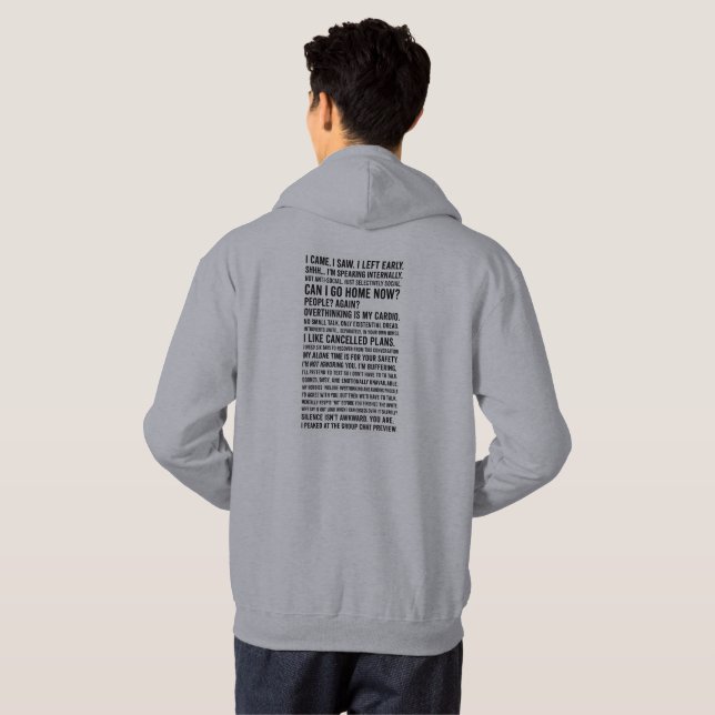 Sudadera Camiseta de Collage de Cita de Introvertido – Sele (Reverso completo)
