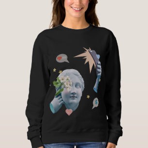 Sudadera Camiseta de Collage de Estatua Estética de Redes S