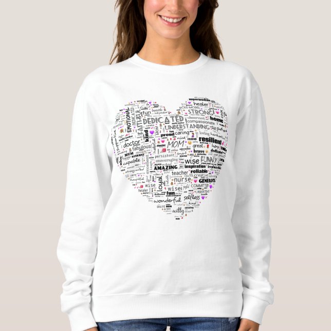Sudadera Camiseta de corazón de mamá (Anverso)