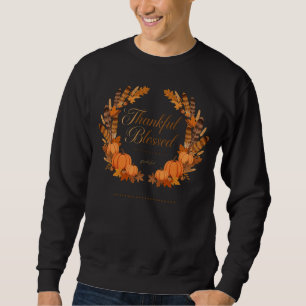 Sudadera Camiseta de corona de calabaza otoñal agradecida y