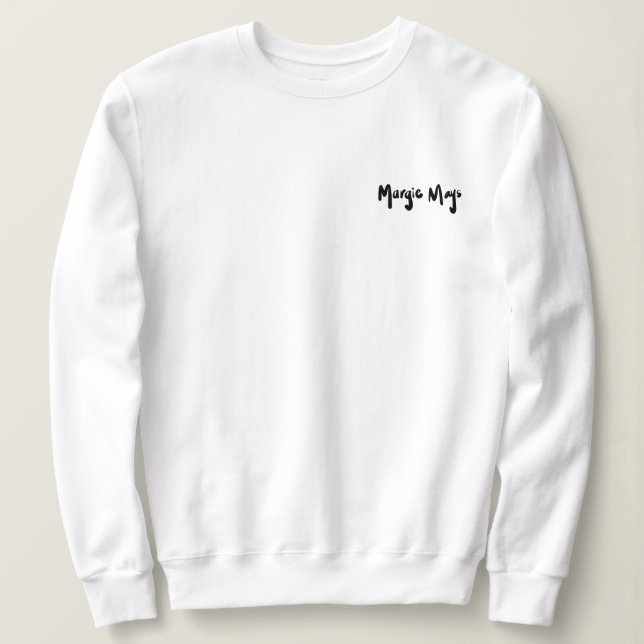 Sudadera Camiseta de Crewneck de la firma de Margie mayos (Anverso del diseño)