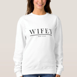 Sudadera Camiseta de cuello de crema para pareja casada