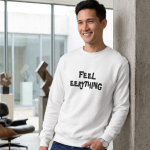 Sudadera Camiseta de cuello redondo blanca para hombre Feel