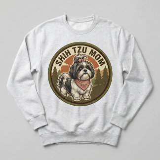 Sudadera Camiseta de cuello redondo para mamá de Shih Tzu R