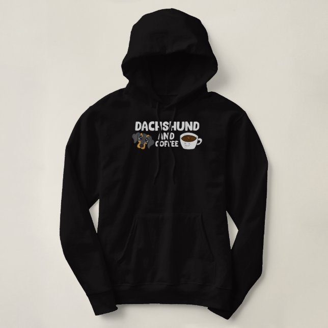 Sudadera Camiseta De Dachshund Y Café (Diseño del anverso)