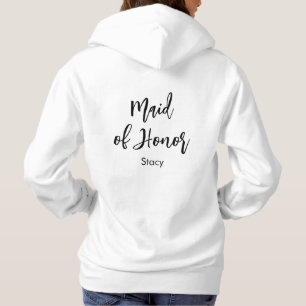Sudadera Camiseta de Dama de Honor Caligrafía Negra Blanca