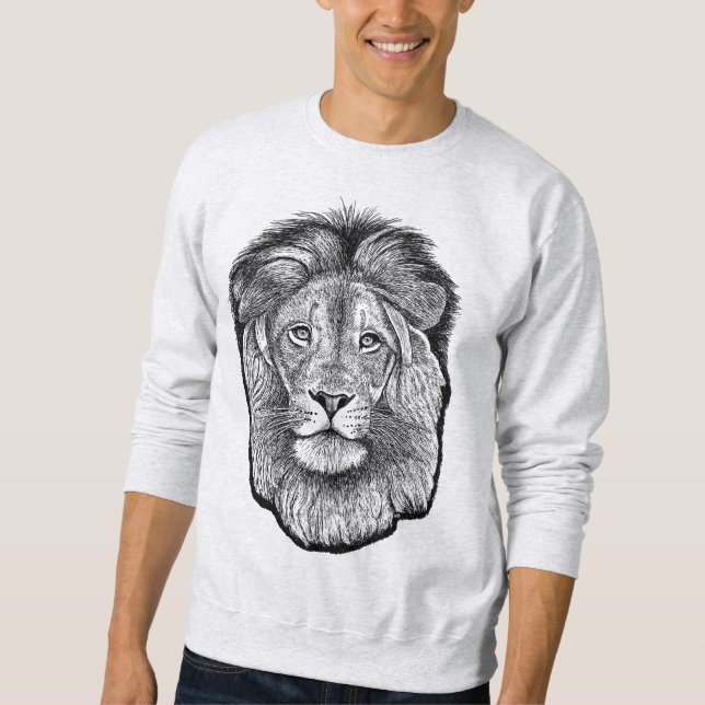 Sudadera Camiseta de dibujo de león (Anverso)