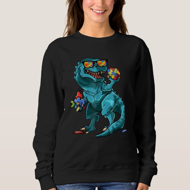 Sudadera Camiseta de dinosaurio de concienciación sobre el  (Anverso)