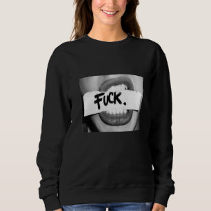Sudadera Camiseta de diseño blanco y negro, labios con pala