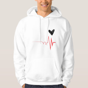 Sudadera Camiseta de diseño de corazón y latido minimalista