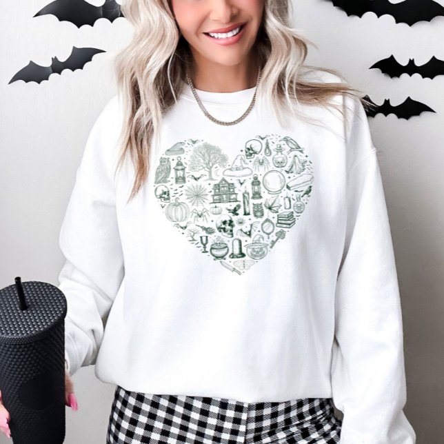 Sudadera Camiseta de doodles espeluznantes de Halloween Hea (Subido por el creador)