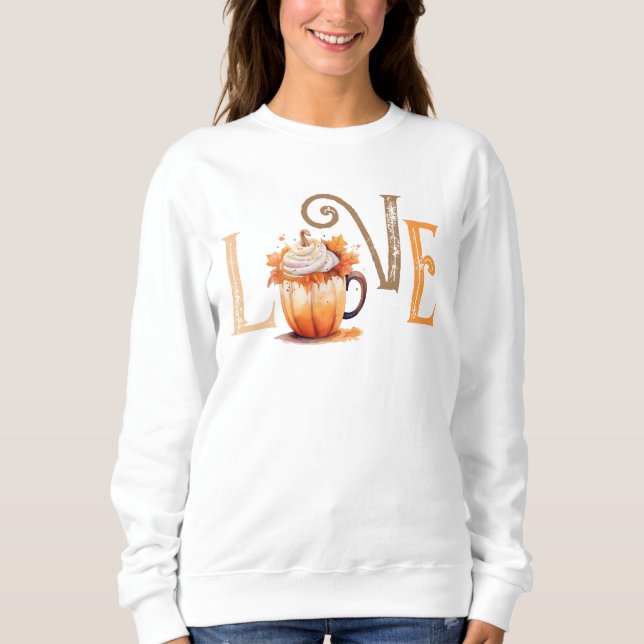 Sudadera Camiseta de especias de calabaza de amor (Anverso)