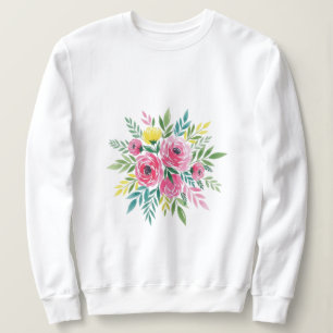 Sudadera Camiseta de flor silvestre acuarela de las mujeres