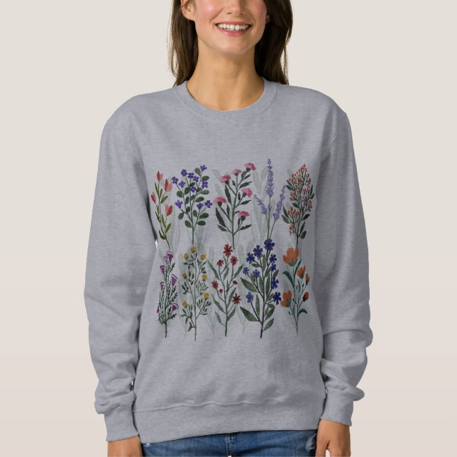 Sudadera Camiseta de flor silvestre para mujeres (Anverso)