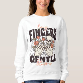 Sudadera Camiseta de floraciones suaves dedo óseo