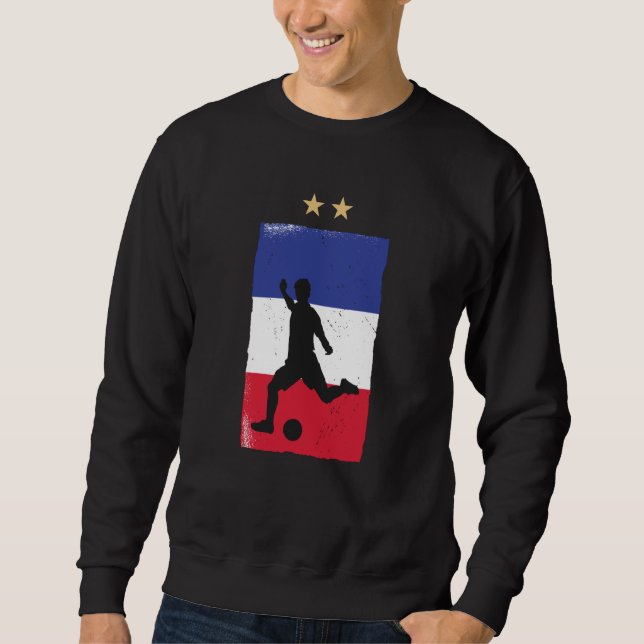 Sudadera Camiseta de fútbol de Francia para aficionados con (Anverso)