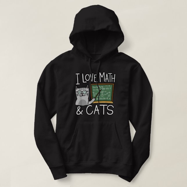 Sudadera Camiseta De Gato Amante, Amo Las Matemáticas Y Los (Diseño del anverso)