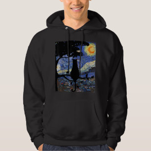 Sudadera Camiseta De Gato, Tee De Gato De Noche Estelar, Gi