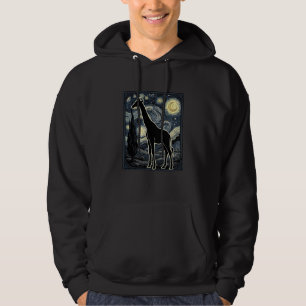 Sudadera Camiseta de grabado de jirafa vintage noche estrel