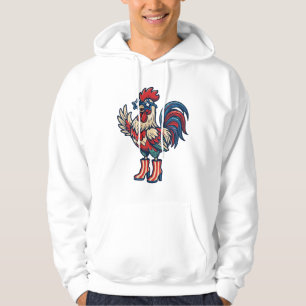 Sudadera Camiseta de grabado vintage de gallo patriótico co