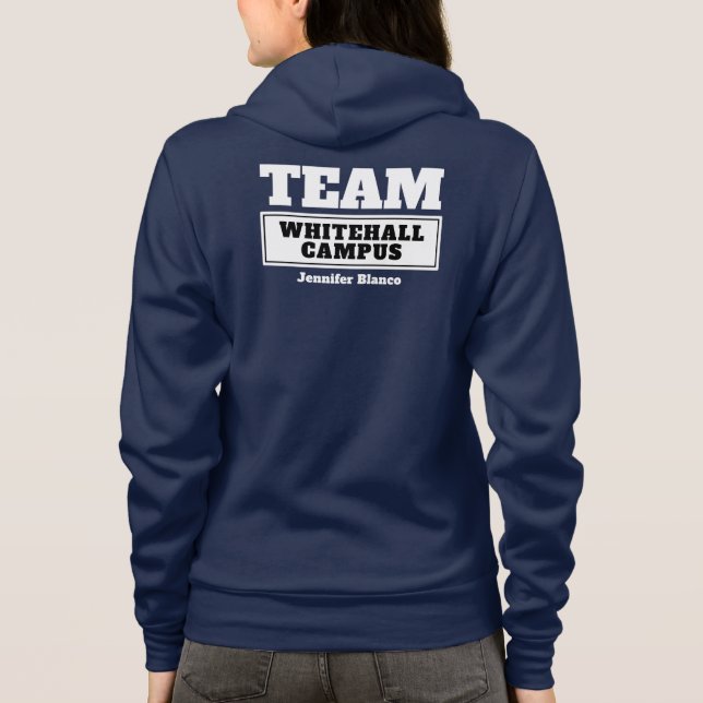 Sudadera Camiseta de grupo o familia personalizada Team Whi (Reverso)