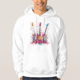 Sudadera Camiseta de guitarra con salpicaduras de pintura