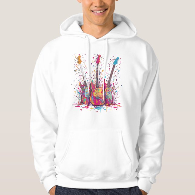 Sudadera Camiseta de guitarra con salpicaduras de pintura (Anverso)