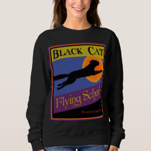 Sudadera Camiseta de Halloween vintage de Black Cat Flying