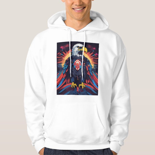 Sudadera Camiseta De Hoodie Impresa De Águila (Anverso)