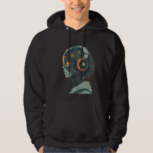 Sudadera Camiseta de ilustración de cabeza de jugador ciber