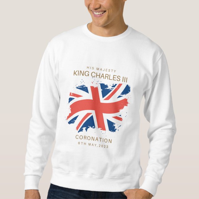Sudadera Camiseta de la bandera de Jack del Rey Carlos III (Anverso)